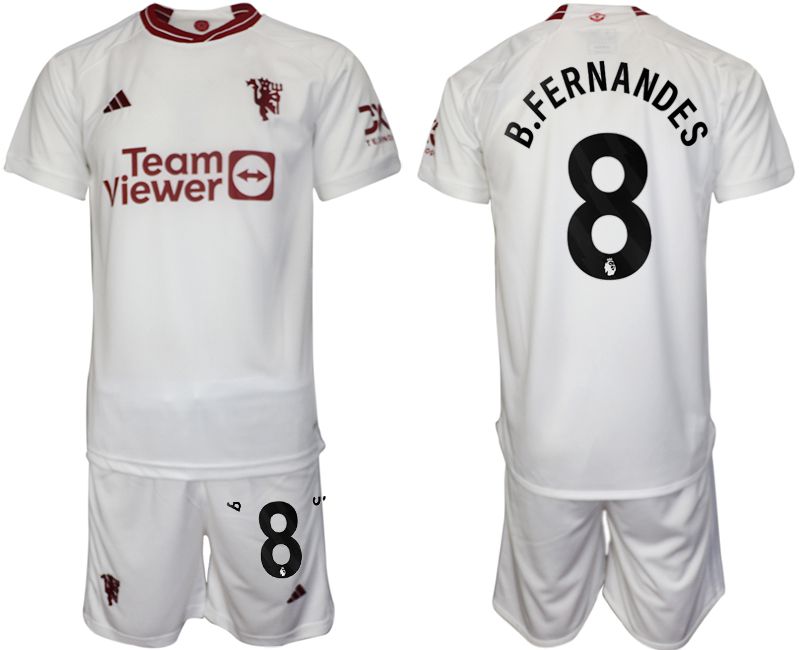 Men 2023-2024 Club Manchester United away white #8 Soccer Jersey->->Soccer Club Jersey